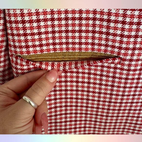 Mos Mosh Checkered Red Long Blazer – Size 42 - Picture 6 of 10